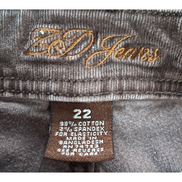Y2K Zana Di Jeans Bootcut Brown Corduroy Womens Pants Size 22 - Picture 2 of 11